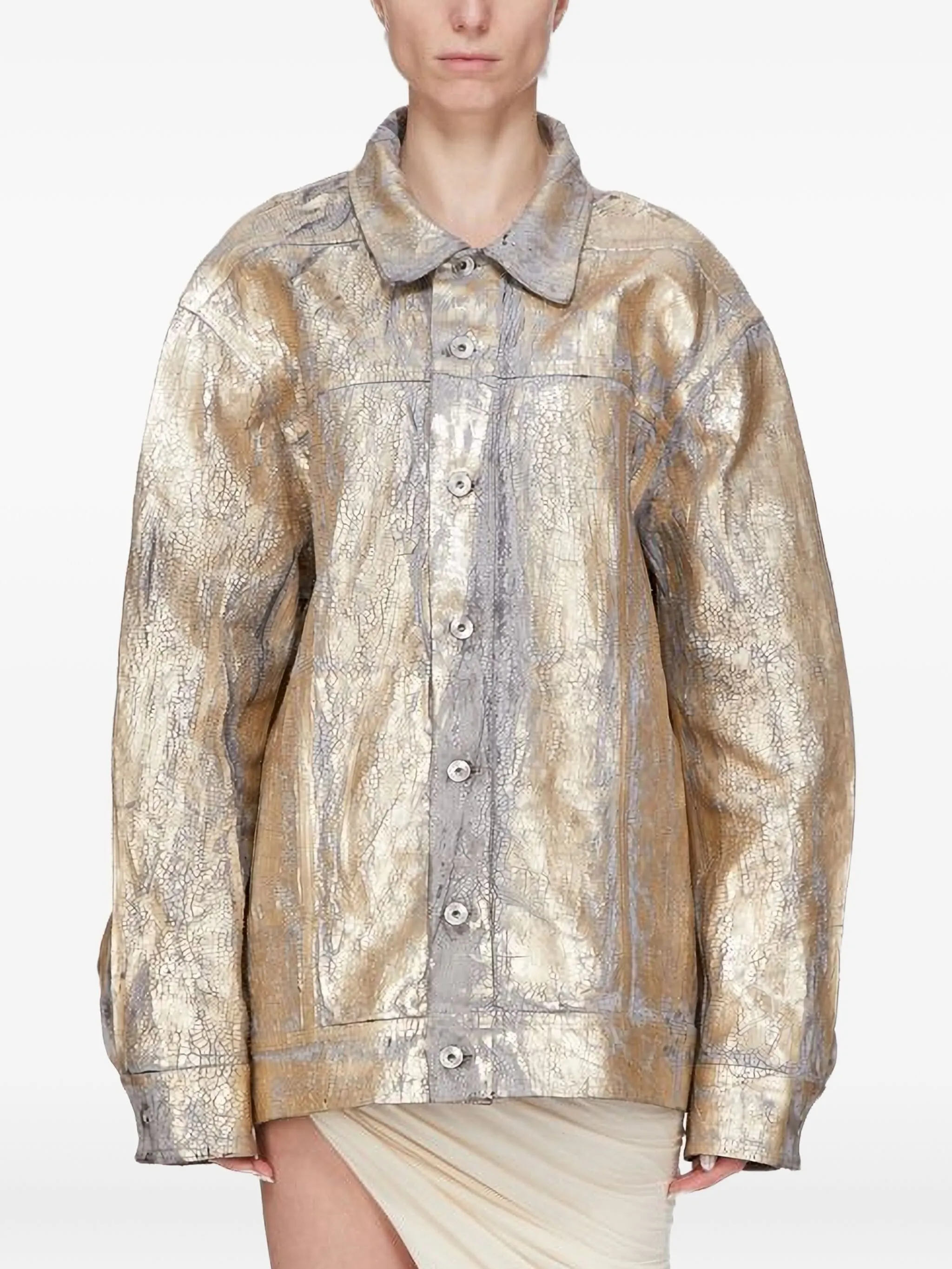 

Куртка с эффектом металлик Rick Owens Drkshdw, золотистый