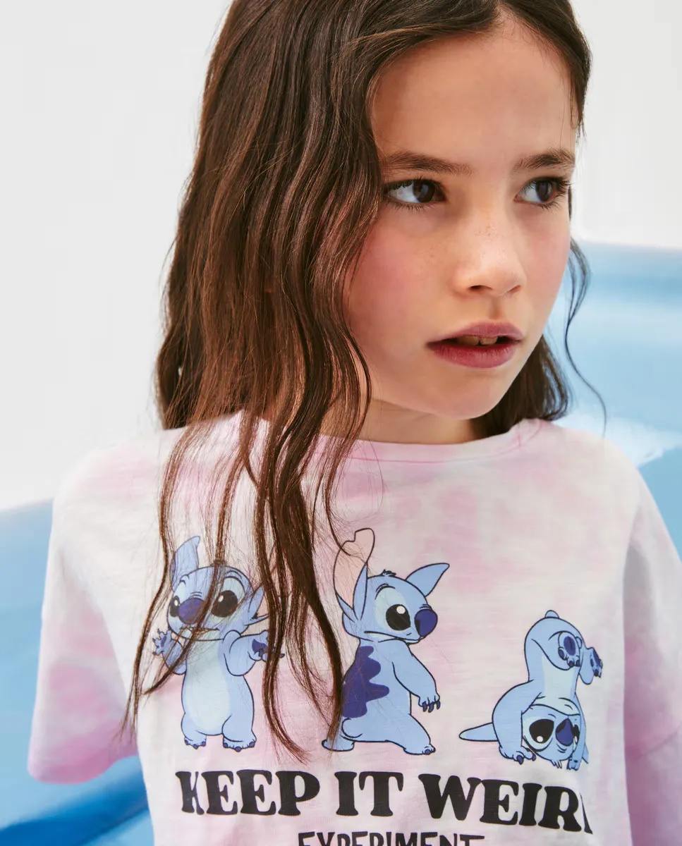 

Укороченный топ в стиле Лило и Стич для девочки Kids El Corte Inglés, розовый