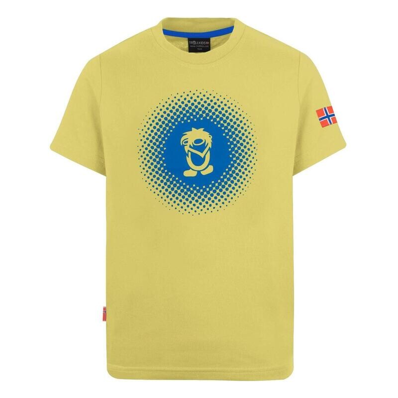 

Детская футболка Пуантилизм дымчато-желтый/светится синим TROLLKIDS, цвет orange