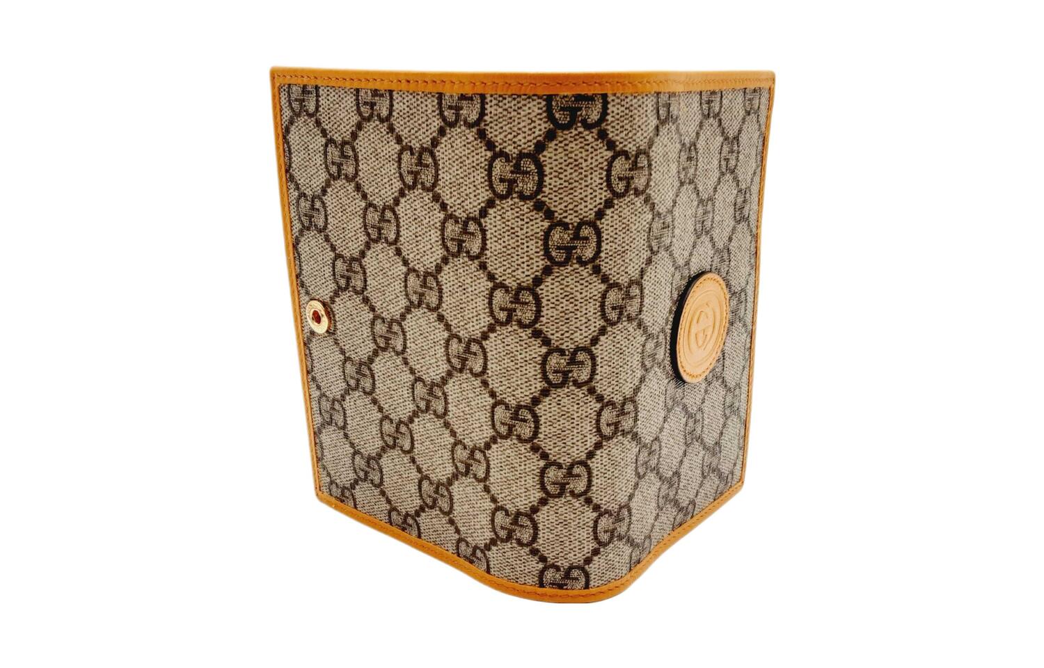Canvas With Leather Trim Canvas Bag Passport Holder Men's Orange GUCCI, basic set (bag+dust bag) — фото 3