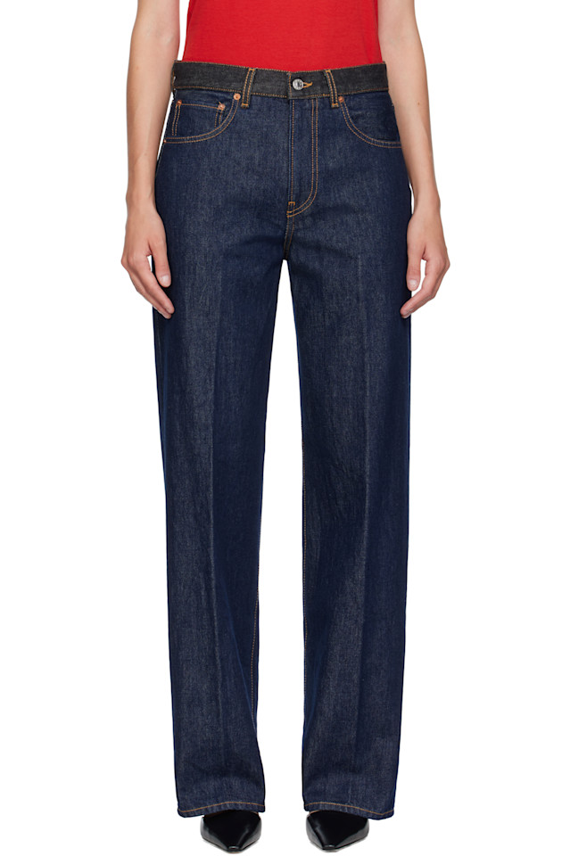 

6397 Синие контрастные джинсы WB