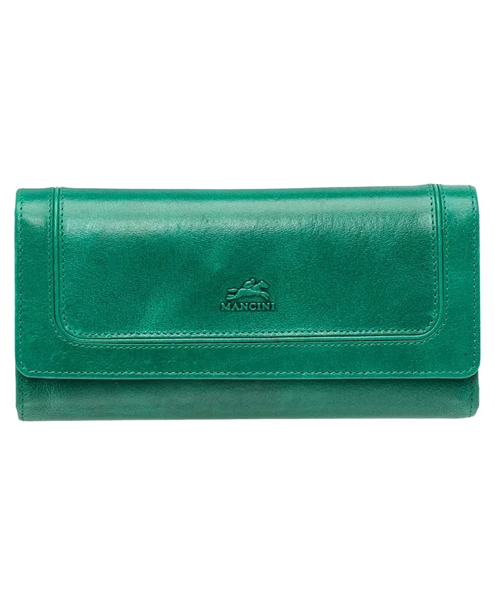 

Кошелек South Beach RFID Secure Quadruple Fold с защитой от сканирования Mancini, зеленый