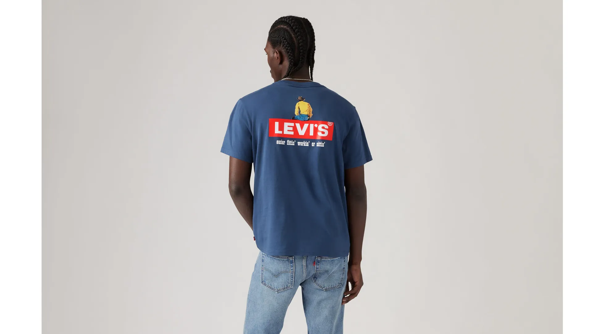 

Футболка свободного кроя с короткими рукавами и графическим рисунком Levi's, синий