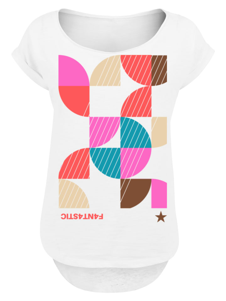 

Длинная футболка с абстрактным принтом белого цвета F4NT4STIC, Белый, Длинная футболка с абстрактным принтом белого цвета F4NT4STIC