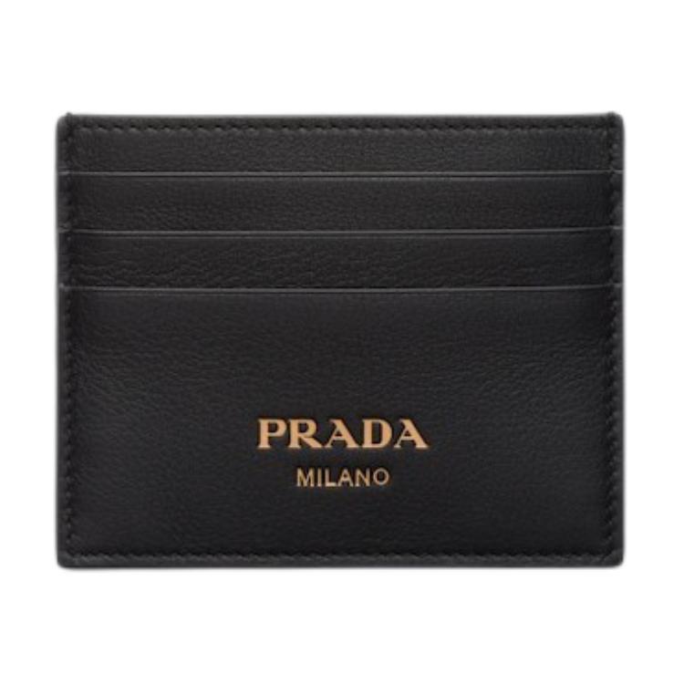 PRADA Кожаный картхолдер для женщин, черный — фото 2