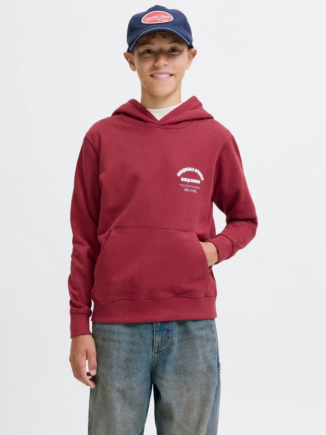Капюшон худи тибетский красный, JACK & JONES Junior — фото 3