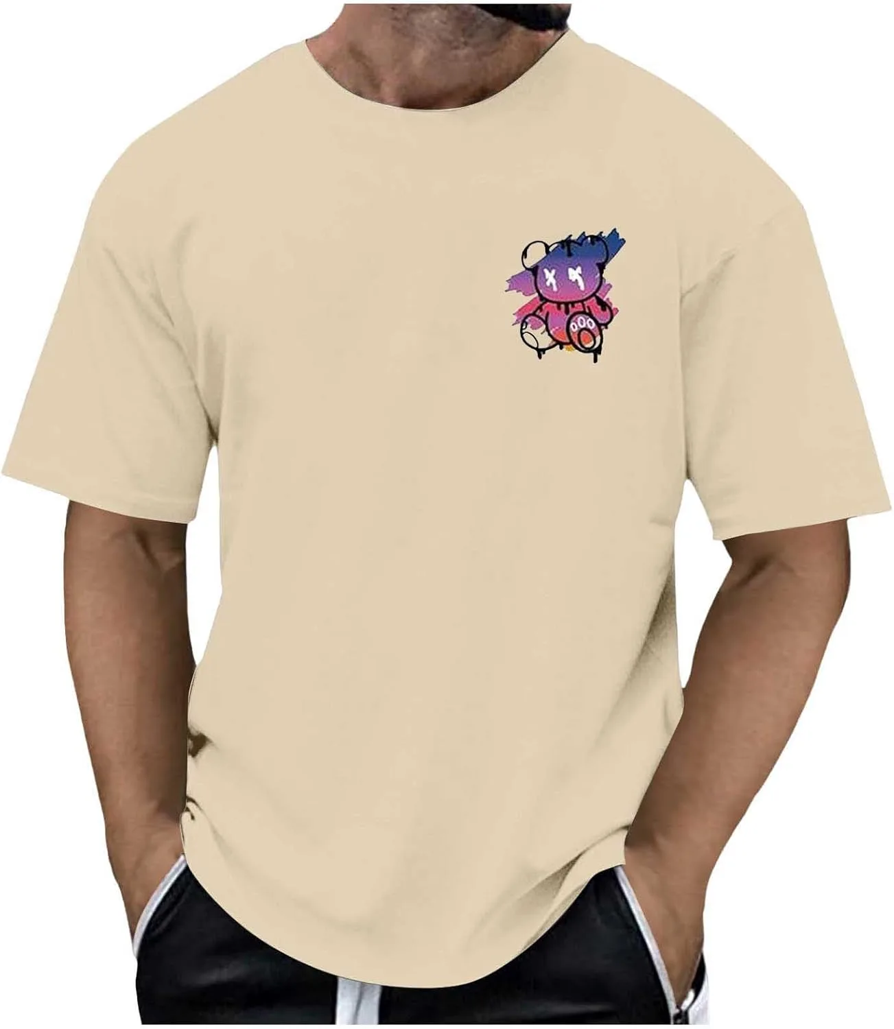 

Мужская модная футболка Oversized Crewneck с принтом Plus Size