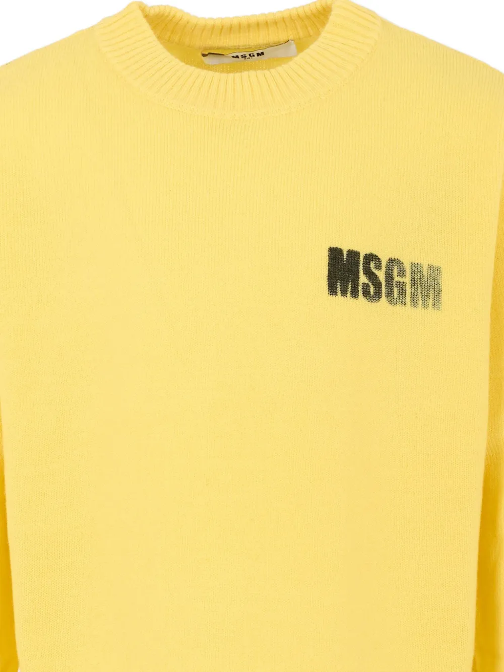 Свитер с круглым вырезом и логотипом Msgm Kids, желтый — фото 3
