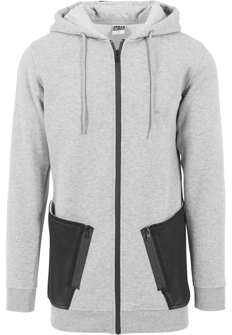 

Толстовка с капюшоном на молнии Urban Classics Zip-Up Hoodie, серый