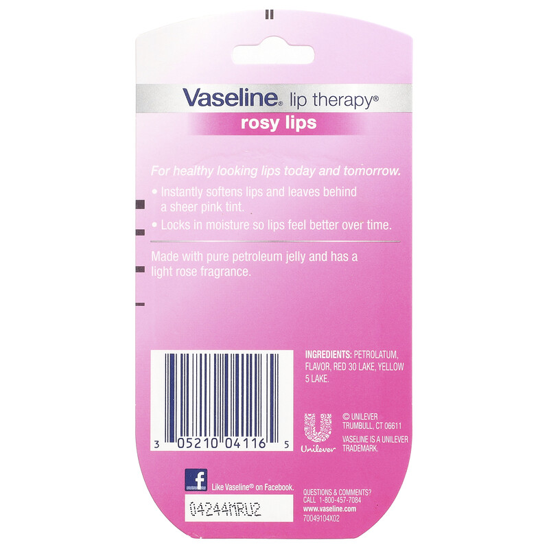 Vaseline, Lip Therapy, розовые губы, 2 шт. В упаковке, 7 г (0,25 унции) — фото 3