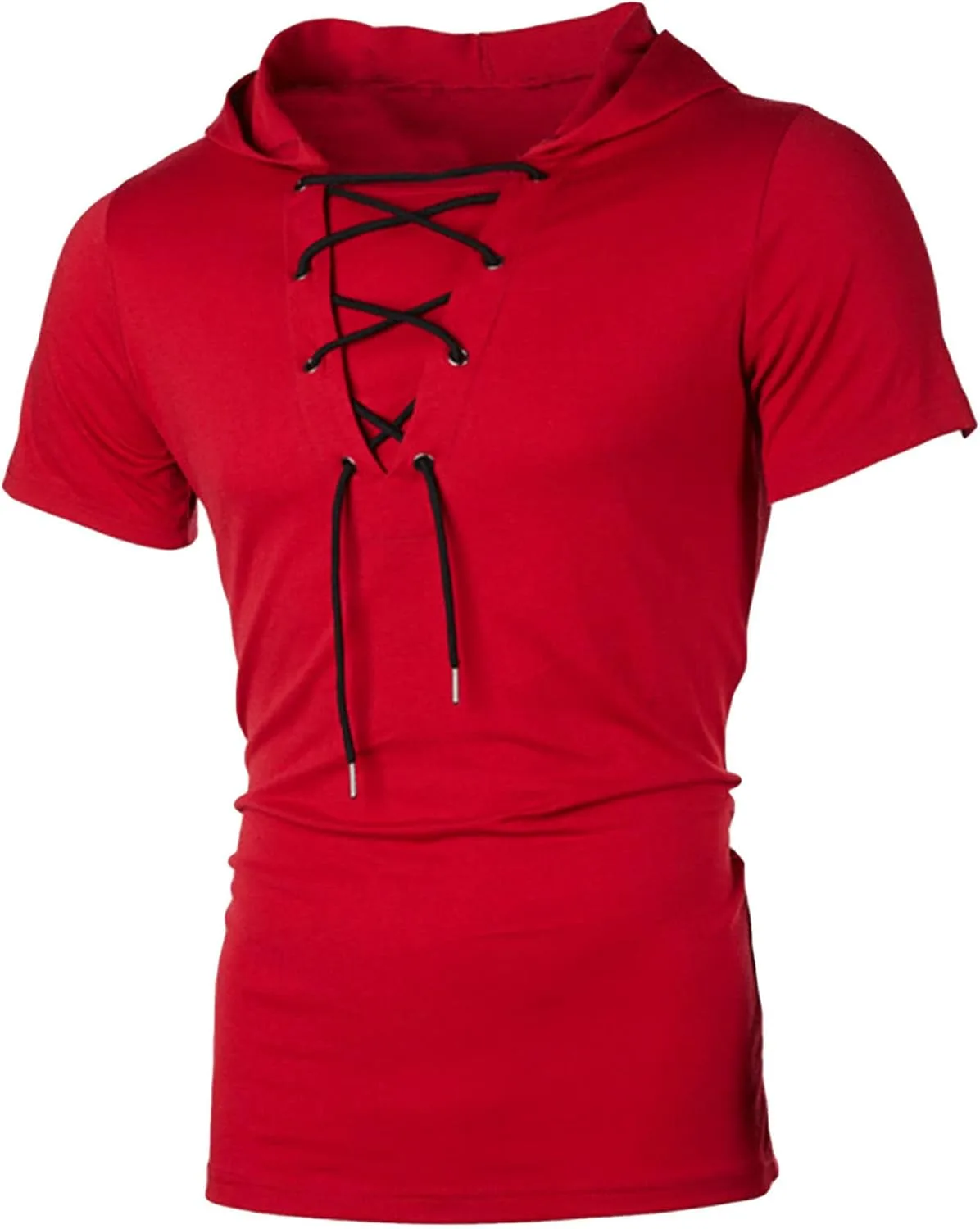 

JEsilunmaMY мужская футболка с капюшоном на шнурке, Slim, однотонная