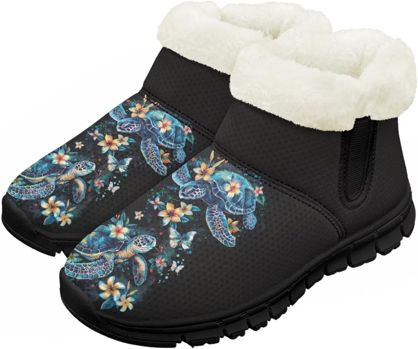 

Мальчик Девочка Снежные Ботинки Короткие Зимние Теплые Ботиночки Нескользящие Легкие Уличные Ботинки для Холодной Погоды Chririnla, Tropical Sea Turtle