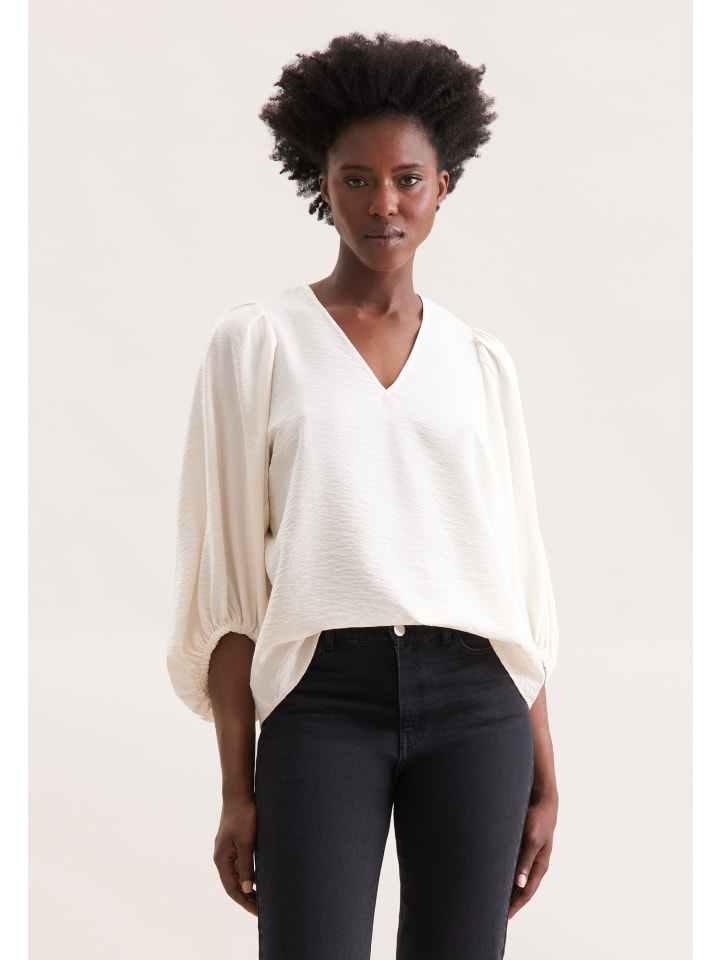 

Блузка без застежки, стандартного кроя, цвета экрю Seidensticker