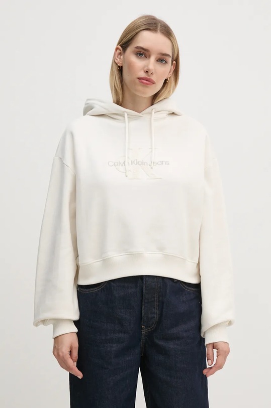 

Хлопковая толстовка Calvin Klein Jeans, бежевый