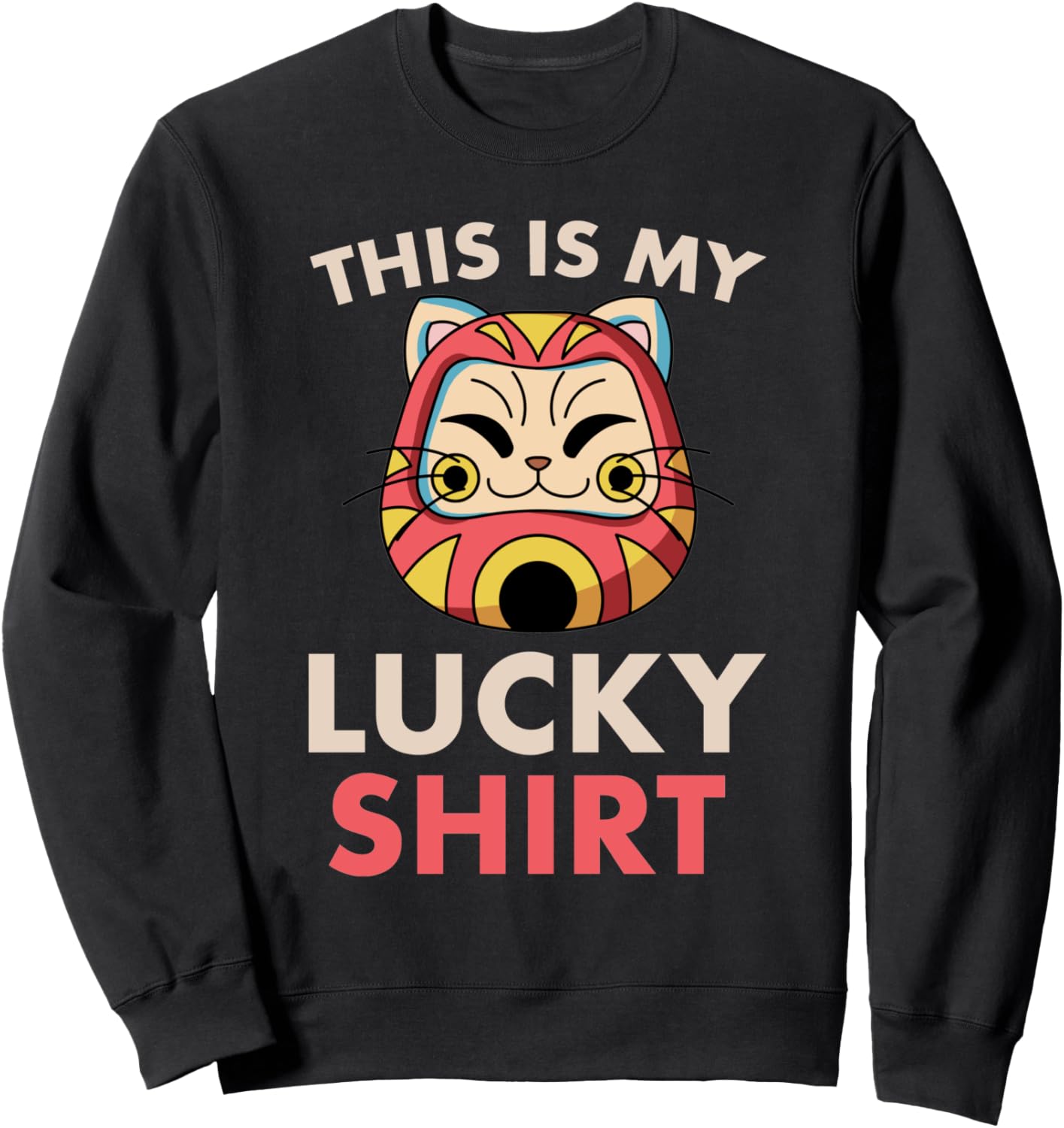 

Футболка Maneki Neko My Lucky Shirt Japanese Daruma is Koroda, Kawaii Swetshirt, черный Japanese Aesthetics Traditional Japanese Clothing