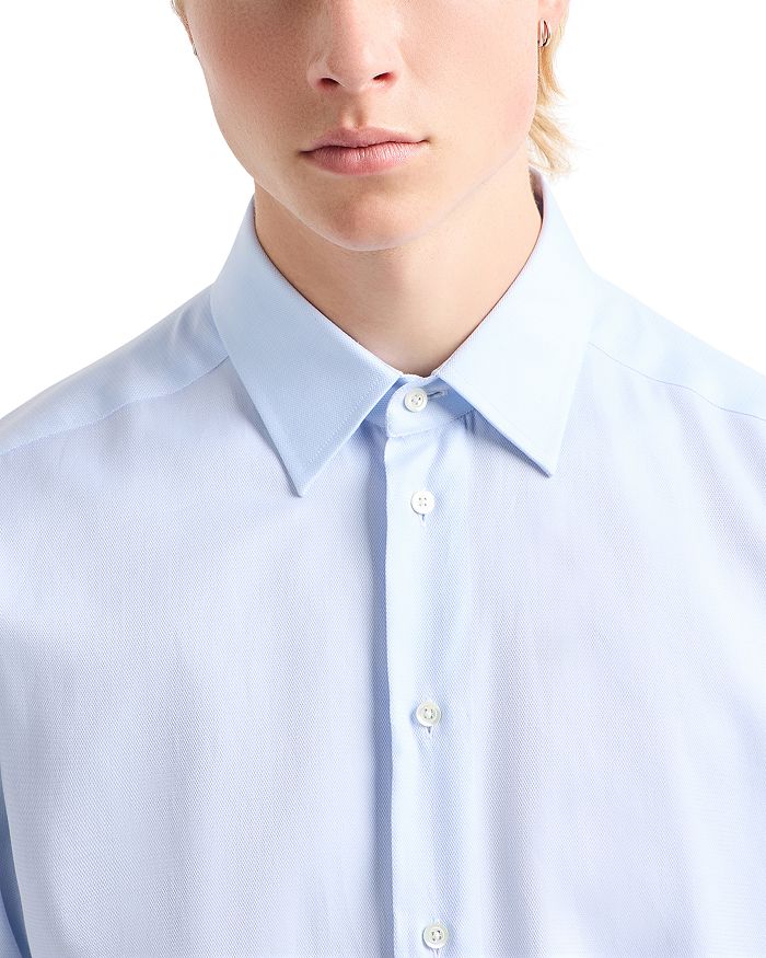 Нью-Йорк Сорочка Regular Fit с микроузором "шеврон" Emporio Armani, синий — фото 4