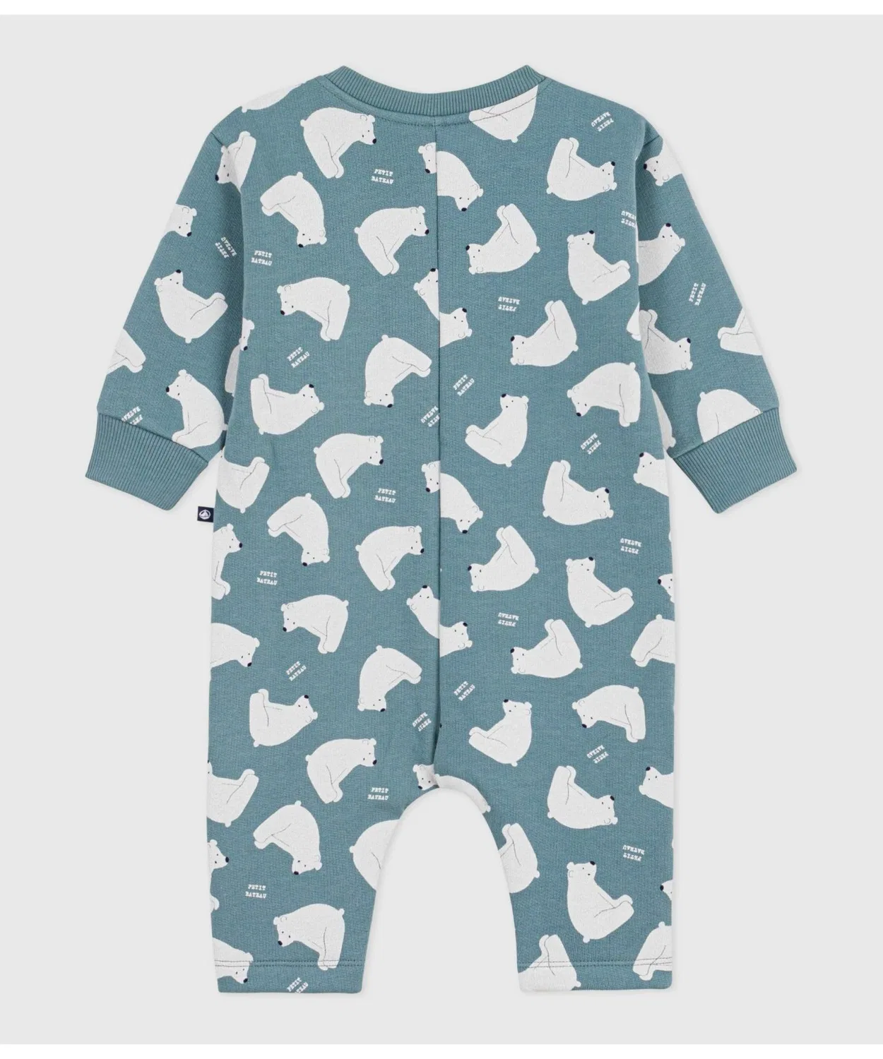 Комбинезон с принтом белого медведя Petit Bateau из хлопка, синий — фото 2