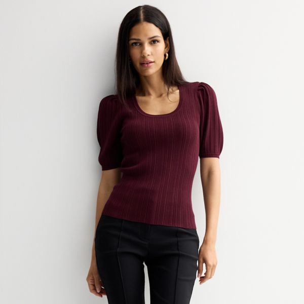 

Женский свитер с фонариками и круглым вырезом Nine West, цвет maddie plum