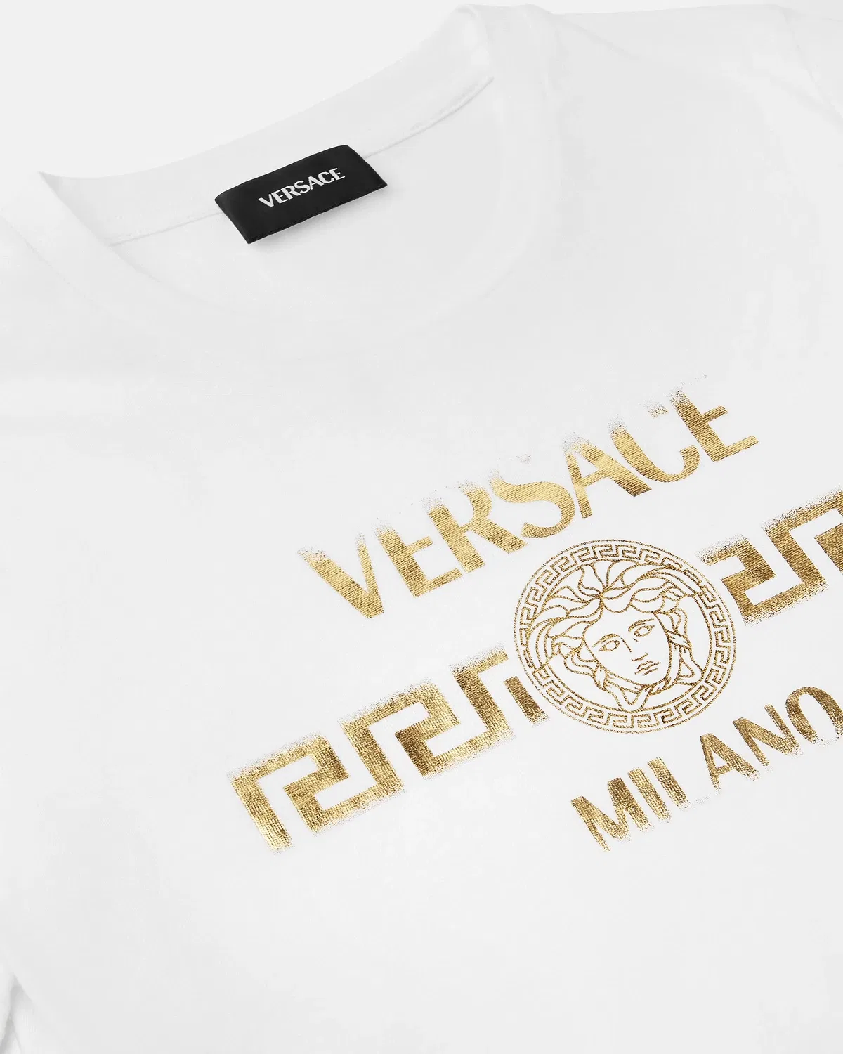 Детская футболка из хлопкового джерси с принтом VERSACE, белый — фото 4