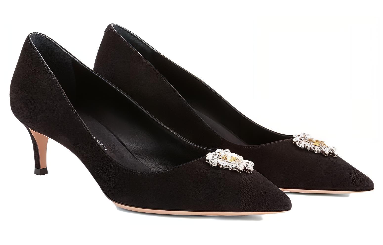 Женские туфли на тонком каблуке 5 см черные Giuseppe Zanotti — фото 4