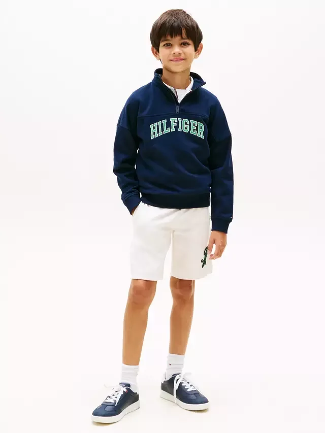 Детская толстовка на молнии до середины груди, темно-синяя Tommy Hilfiger — фото 2