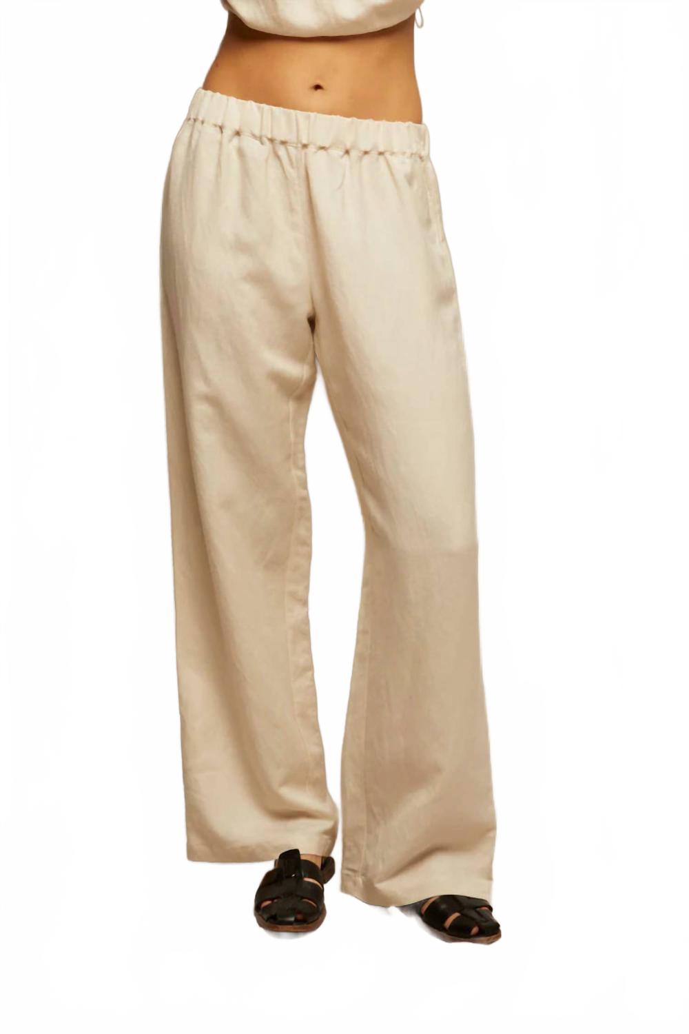 

Джерси Льняные Брюки на резинке в цвете сахар PERFECTWHITETEE, Sugar