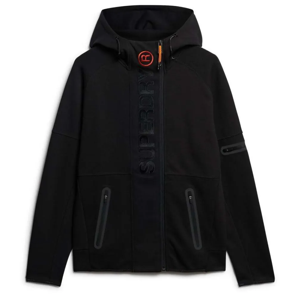 

Толстовка Superdry Tech Logo full zip, черный