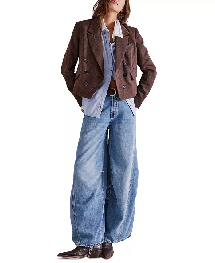 

Женские джинсы Westward Demi с высокой талией Free People, синий