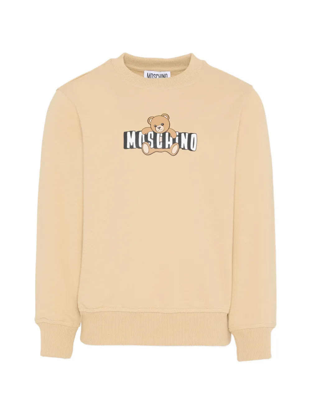 

Свитшот с логотипом Teddy Moschino Kids, бежевый
