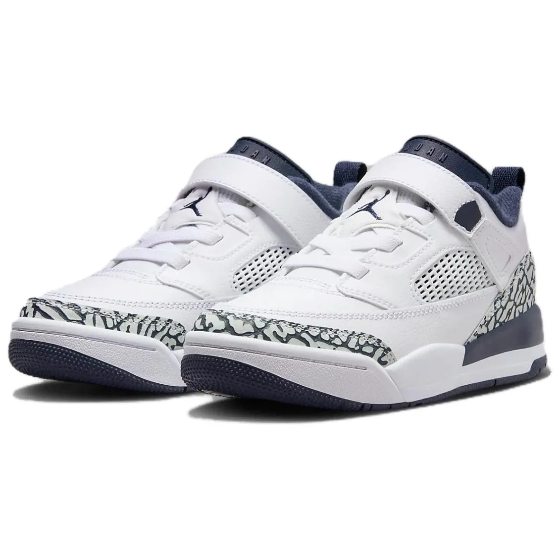 Jordan Детские баскетбольные кроссовки Spizike Slip Resistant Cushioning Low top бело-синие — фото 4