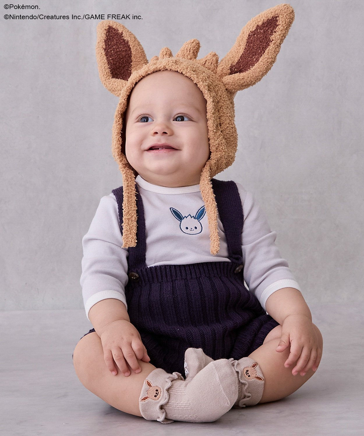 Брюки с подтяжками Petit main, Light Gray