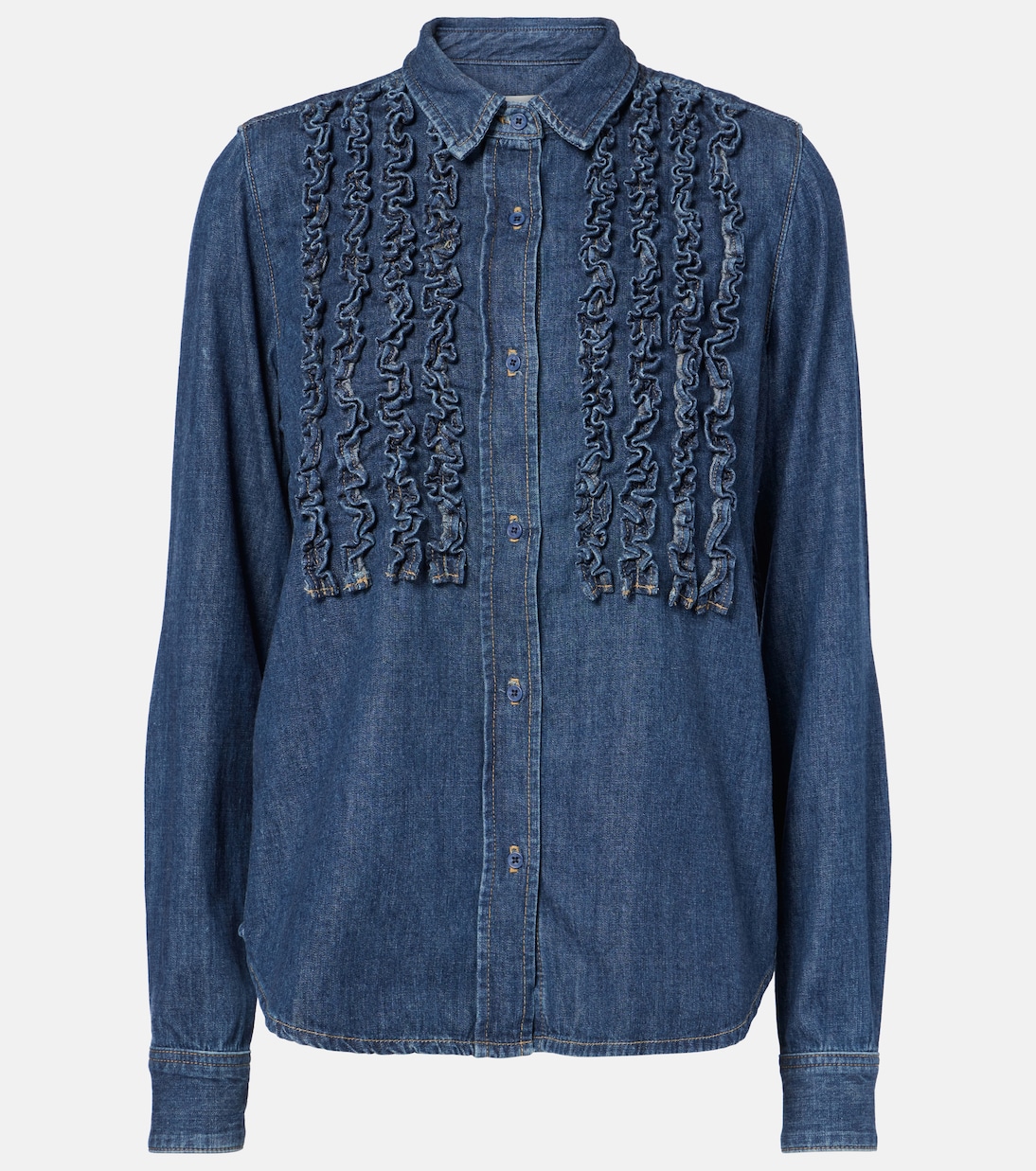

Джинсовая рубашка Lexa с оборками Nili Lotan, Classic Wash