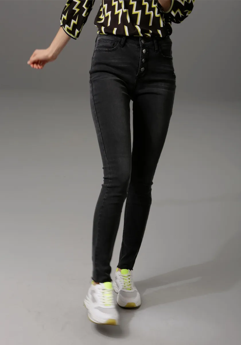

Джинсы скинни Aniston CASUAL, стандартная талия, черный