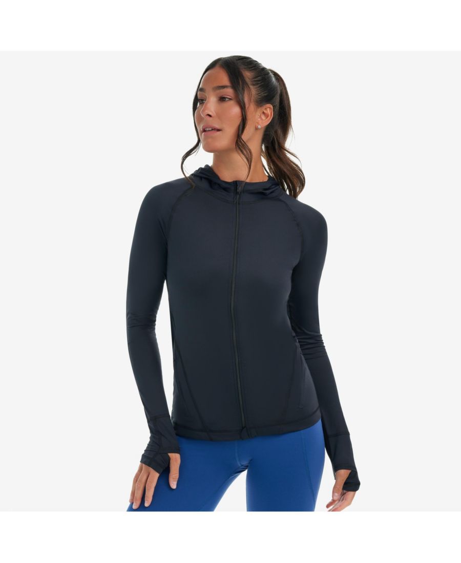 

Женская куртка-худи на молнии с защитой от солнца UPF 50+ BloqUV, Black