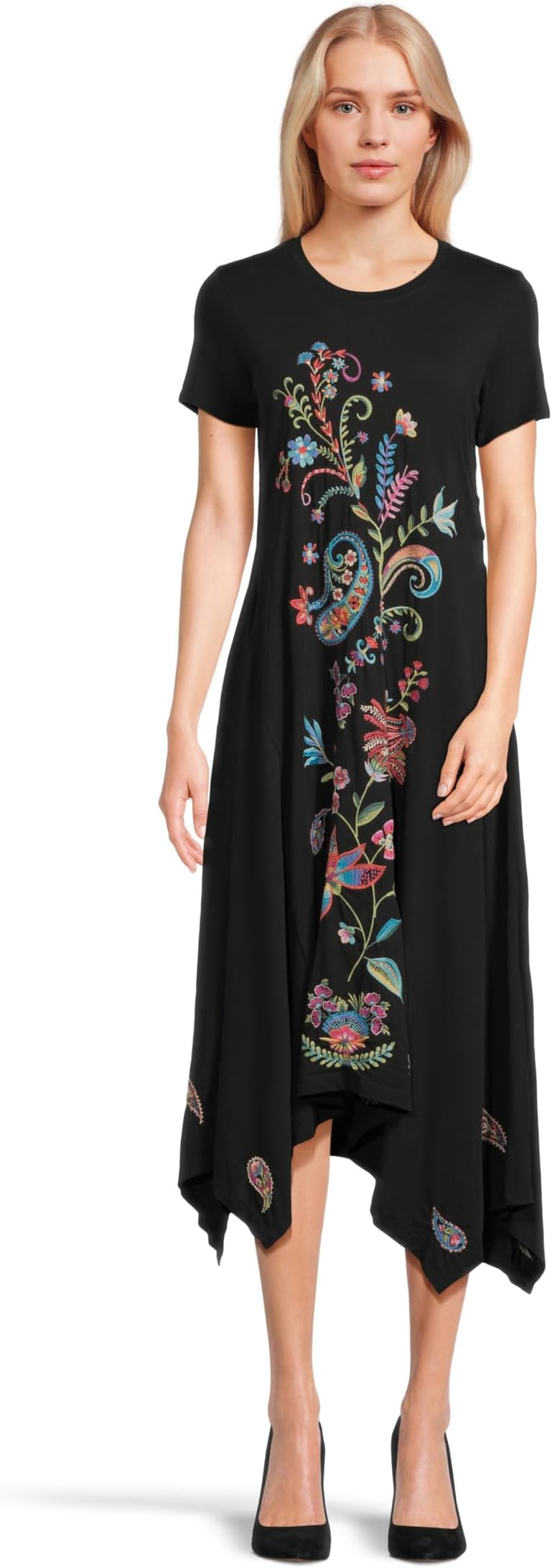 

Платье Johnny Was Handkerchief Hem Knit Dress - Karime, черный