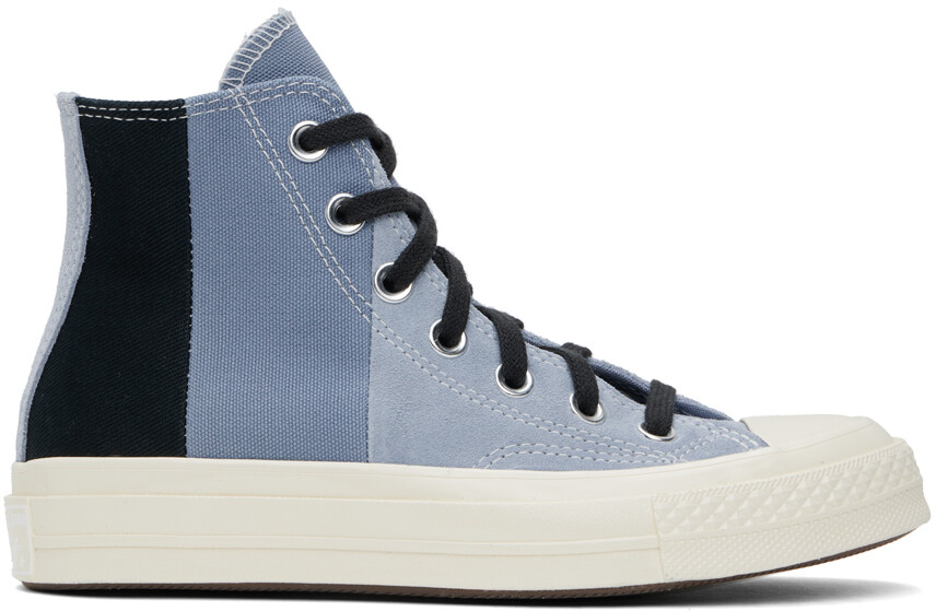 Сине-черные замшевые кроссовки Chuck 70 в стиле пэчворк Converse