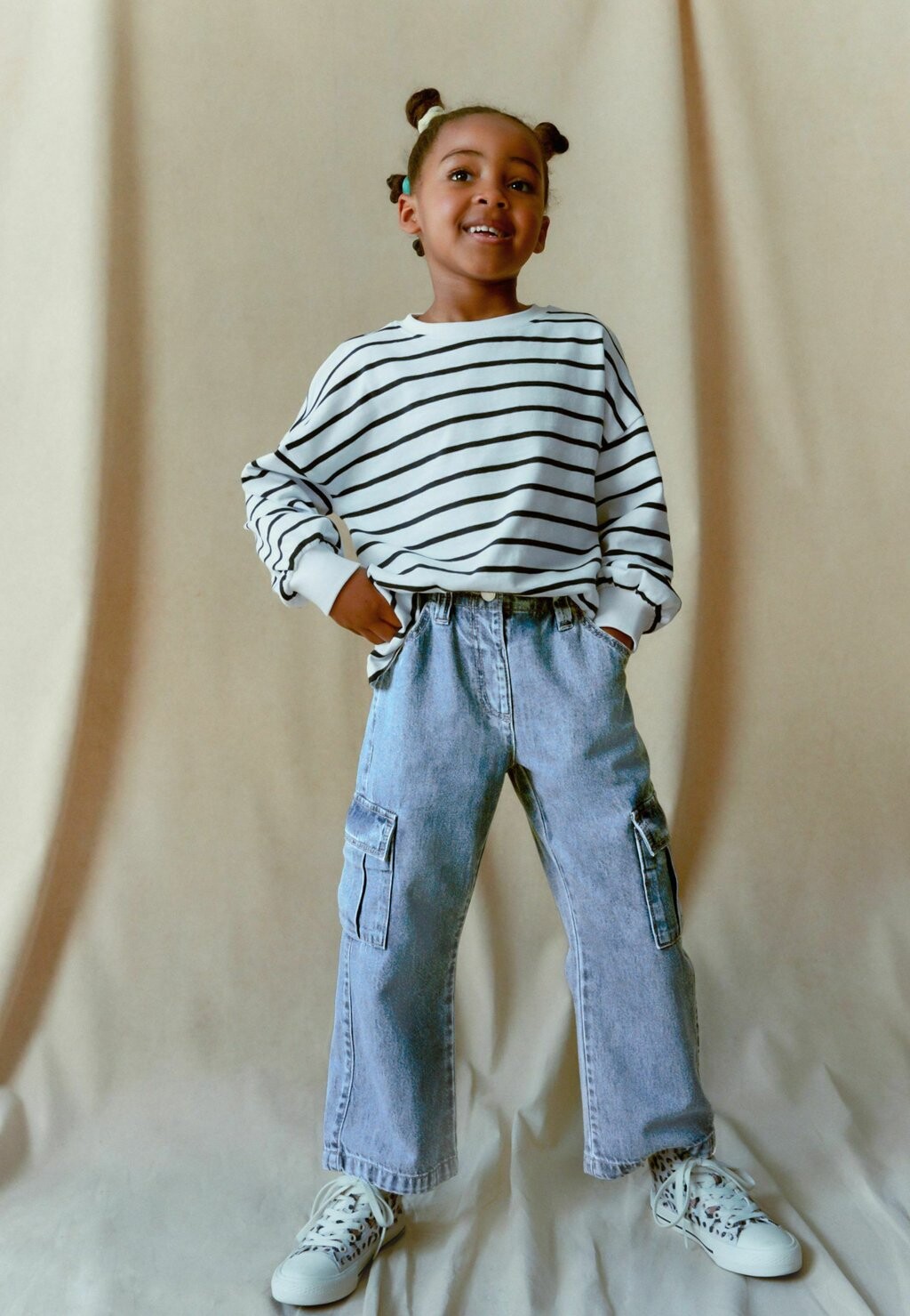 

Брюки-карго WIDE LEG Next, цвет mid blue denim