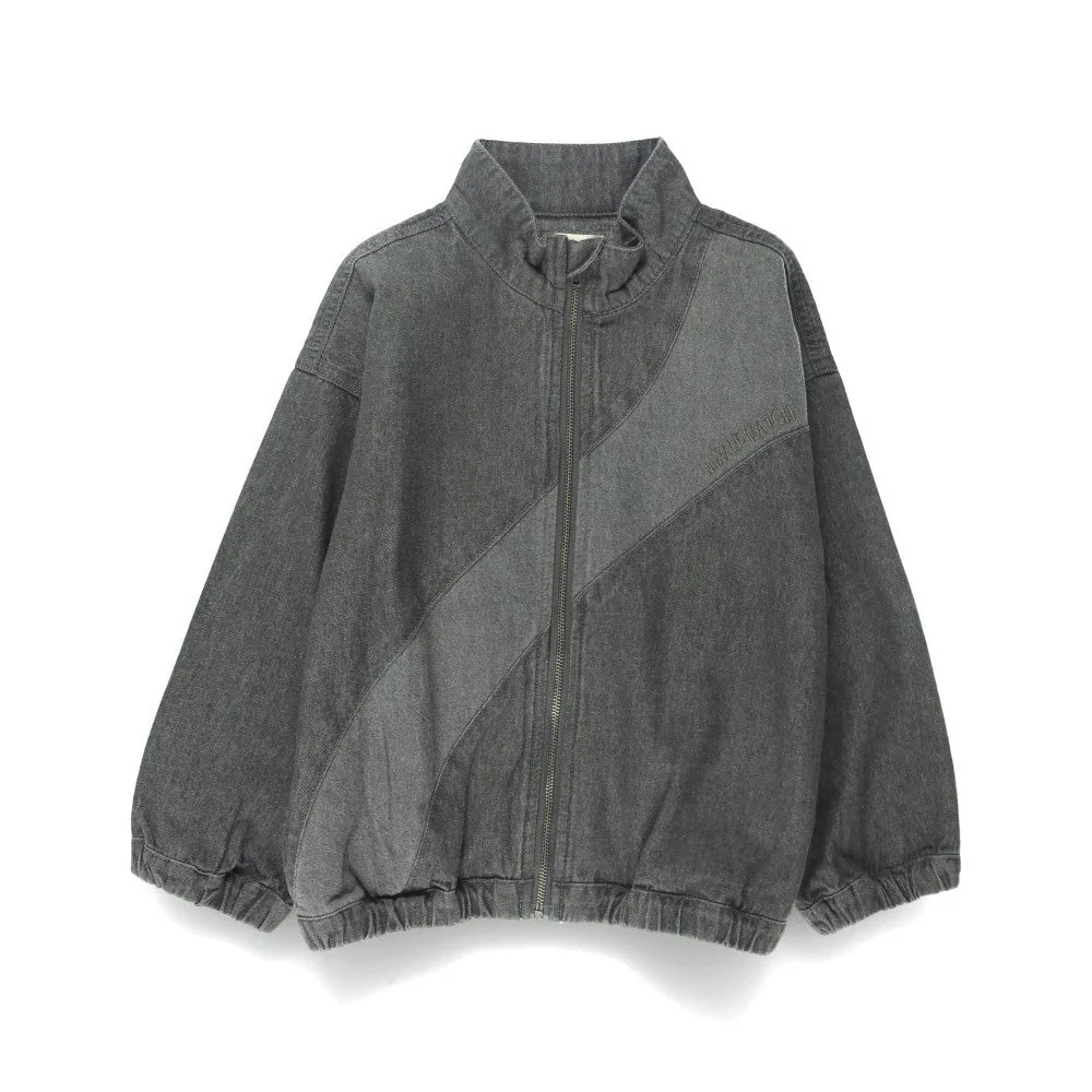 Джинсовая куртка со стоячим воротником, подобранная по цвету. Branshes, gray