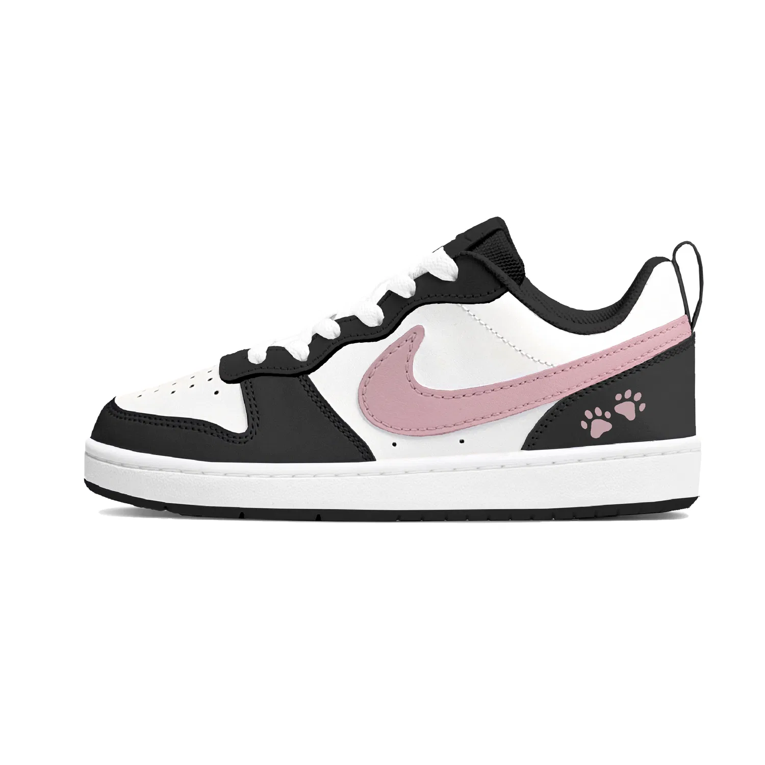 Кроссовки для скейтбординга Court Borough Black Pink Pudding Leather Low top Kids', детские, черные, розовые Nike — фото 3