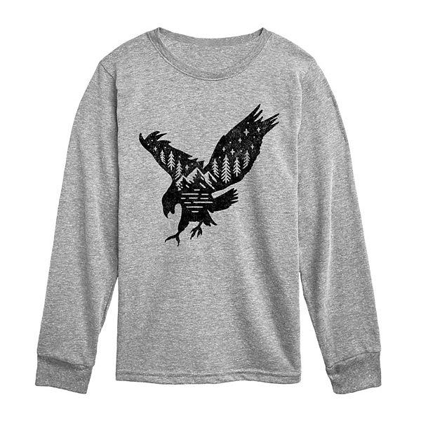 

Футболка с длинным рукавом и принтом nature eagle для мальчиков 8-20 Licensed Character, Athletic Heather