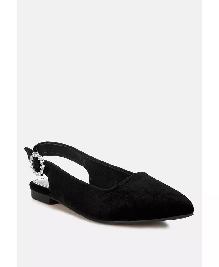 Dolan Velvet Slingback Туфли на плоской подошве женские сандалии London Rag, черный — фото 3
