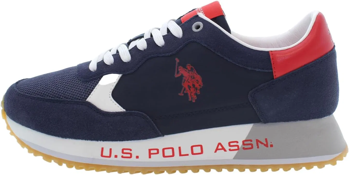 Кроссовки-поло Scarpe US Running Cleef 006M в цвете Pelle Scamosciata/Tessuto Dark Blue US24UP03 U.S. Polo Assn., синий