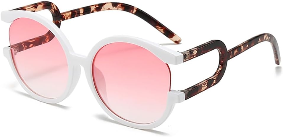 

Модные солнцезащитные очки большого размера для женщин и мужчин, винтажные солнцезащитные очки в широкой круглой оправе, дизайнерские очки Azoxus, White Frame Pink Lens