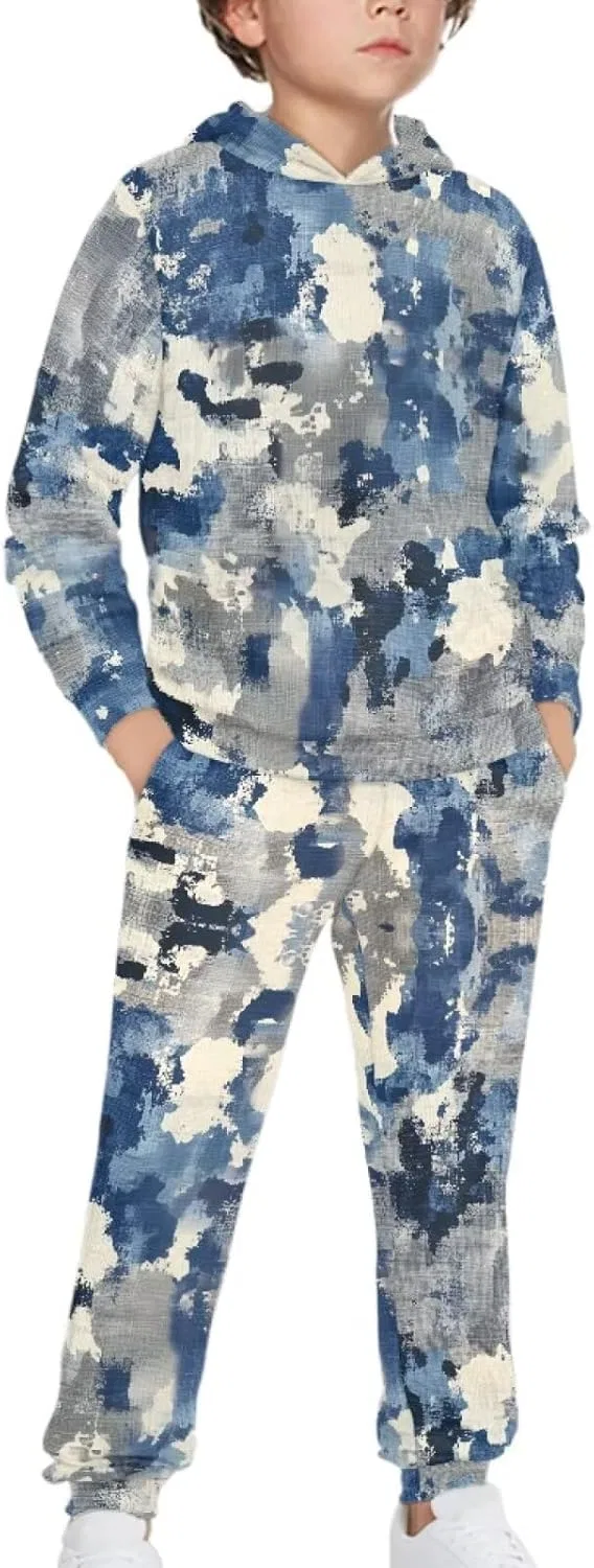 Детский спортивный костюм из толстовки и джоггеров YECARYPOD, Blue Camo — фото 3