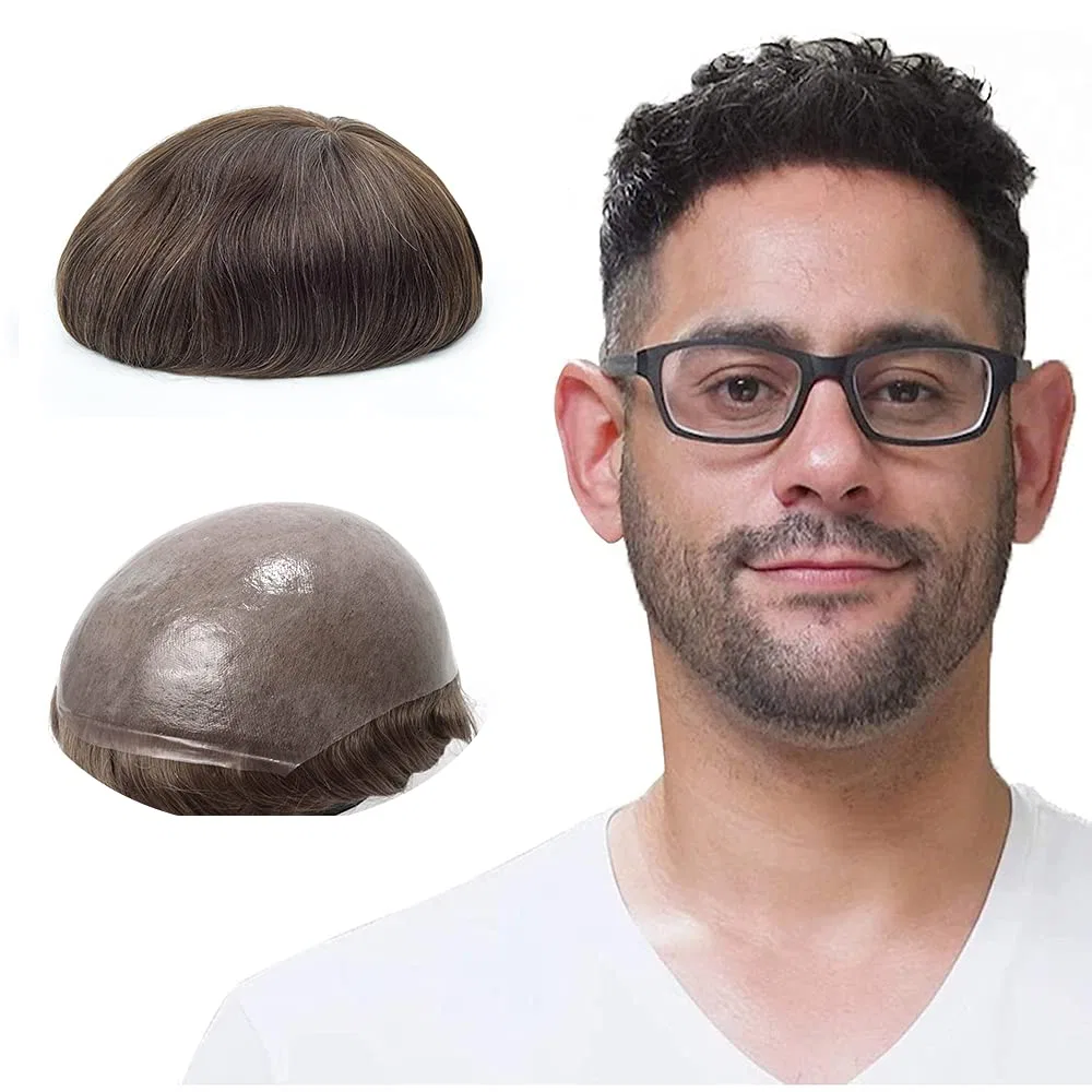 Мужской парик «Reality Toupee» 0.06 мм от Lordhair Lordhair, Dark Light Brown 3#+10% Grey Hair