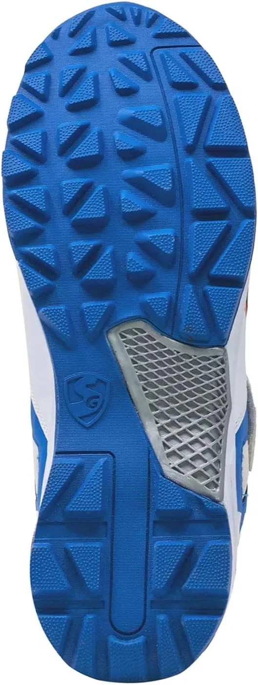 Резиновые крикетные кроссовки SG Century 6.0, White, Royal Blue, Orange — фото 4