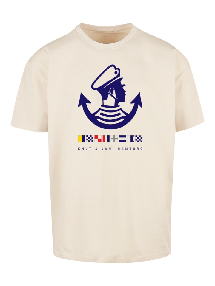 

Мужская футболка свободного покроя с логотипом Knut & Jan Hamburg песочного цвета F4NT4STIC, Бежевый, Мужская футболка свободного покроя с логотипом Knut & Jan Hamburg песочного цвета F4NT4STIC