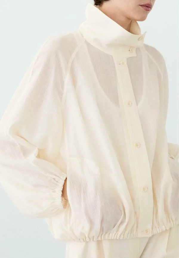 Прозрачная куртка-бомбер, летняя куртка Massimo Dutti, Beige — фото 4