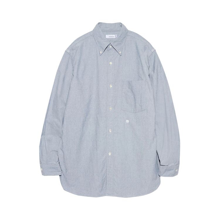 

Рубашка nanamica Button Down Wind Shirt Greyish Navy, синий