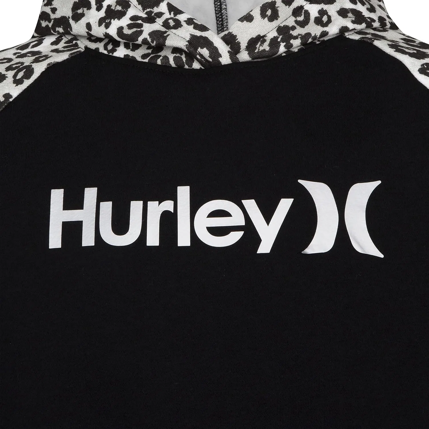 Детский худи Hurley One and Only, Black/Cheetah, с аксессуаром для волос — фото 3